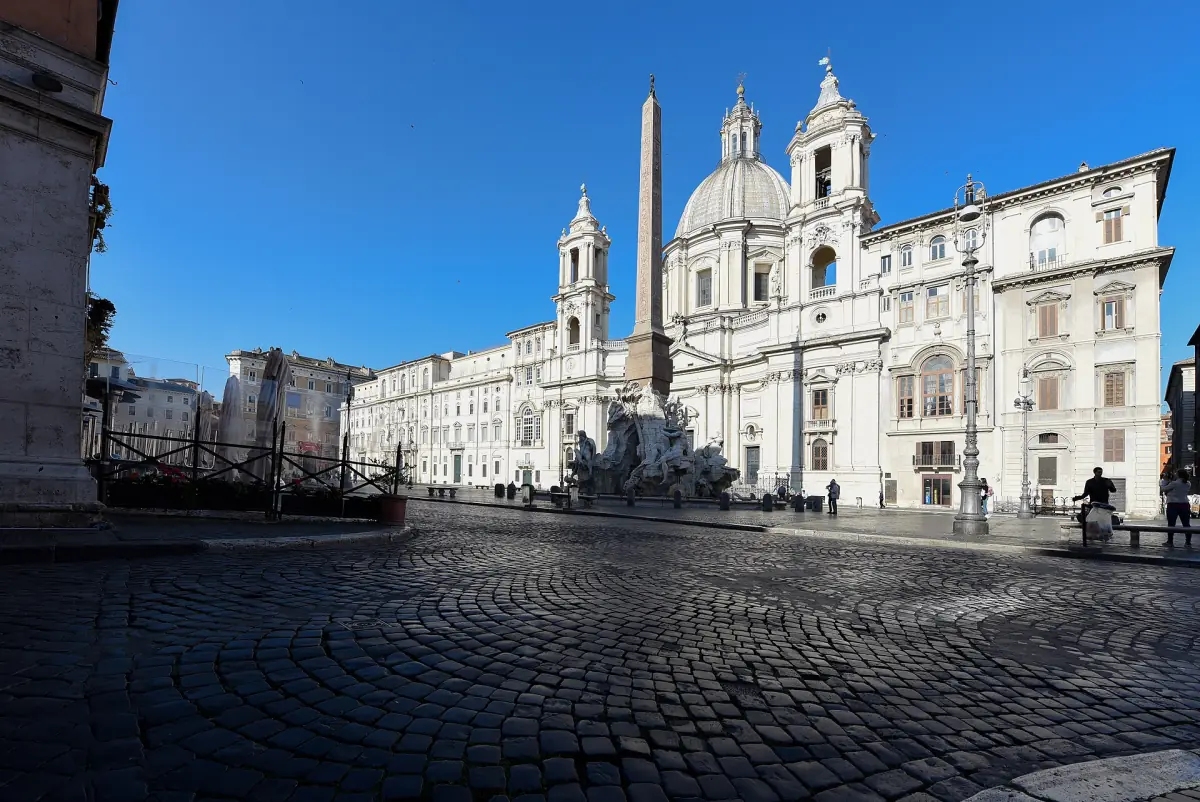 Piazza Navona with Sant'Agnese in Agone and the obelisk