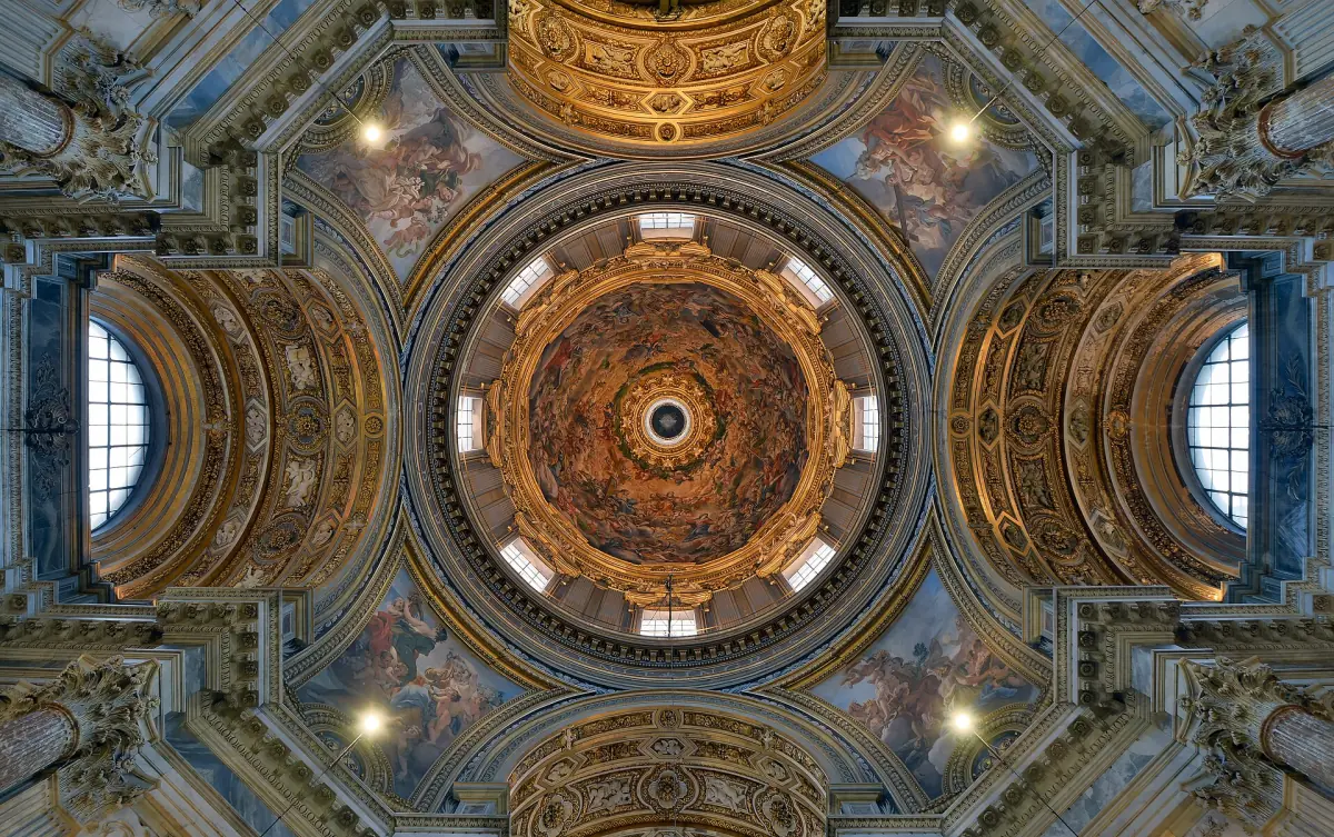 Die bemalte Kuppel in Sant'Agnese